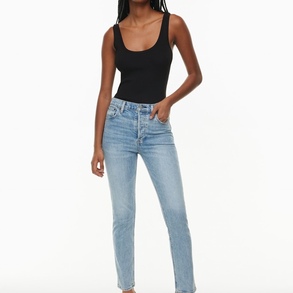 Denim Forum Black Straight Leg Jeans